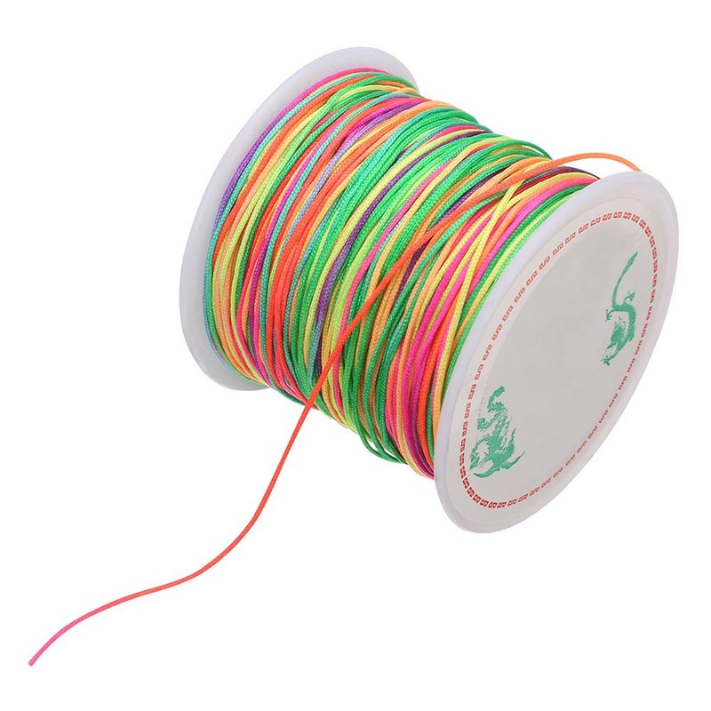 Mayitr 0.8mm Nylon Cord, Thread Chinese Knot Macrame Rattail Bracelet Braided String (Colorful) - Image 5